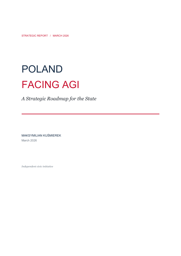 Title page of Poland Facing AGI, March 2026 — open PDF